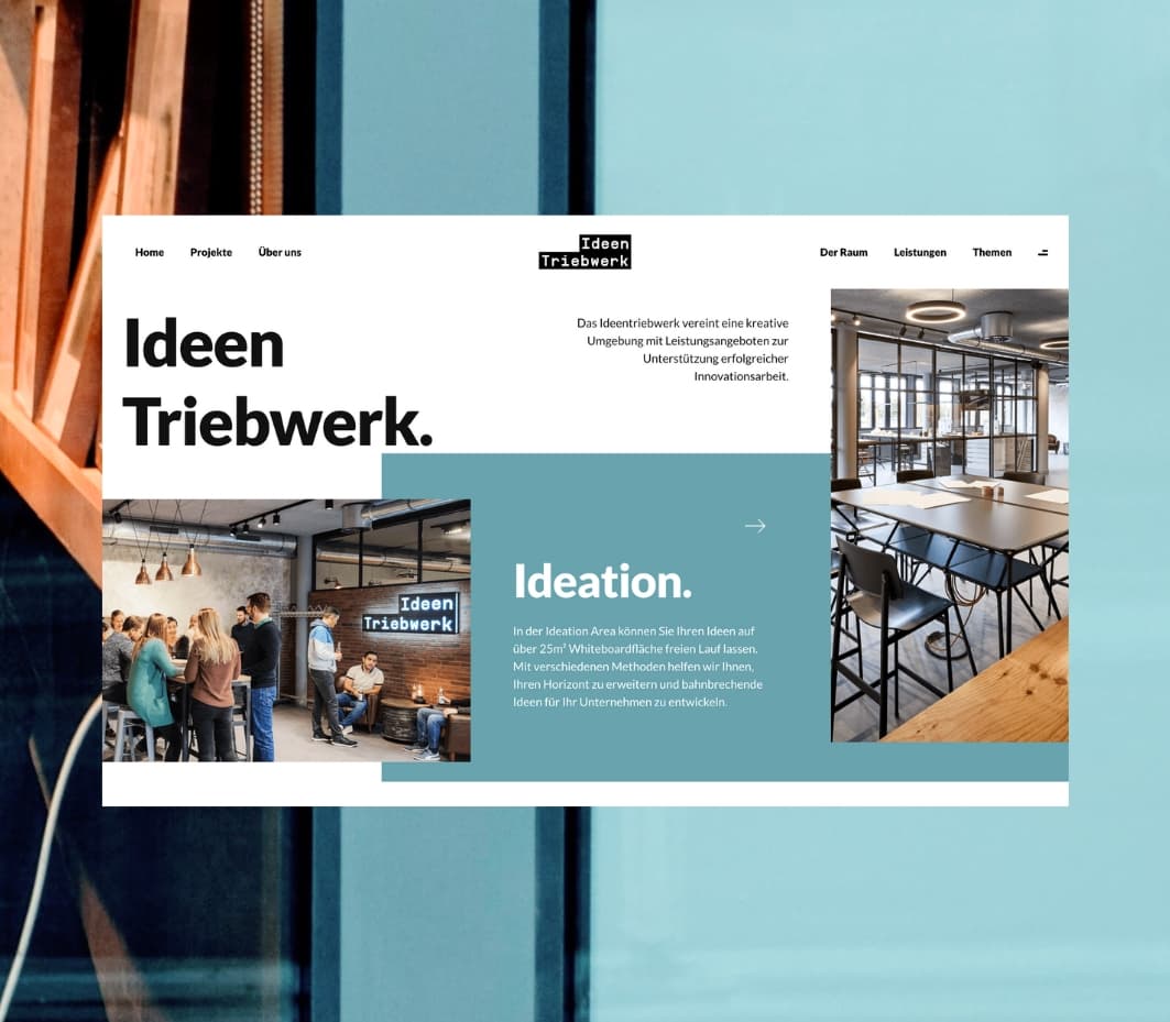 Fraunhofer Ideentriebwerk Website mit Innovationsraum, Projektinhalten und Beratungskontext